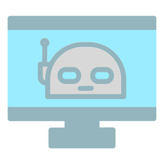 bot online flat icon