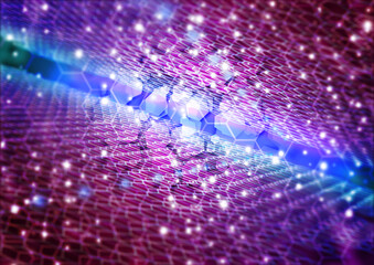 Colorful futuristic 3d abstract background. Quantum computer tech and architecture. Global communication network. technology and science concept