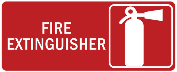 Fire emergency sign fire extinguisher pictogram