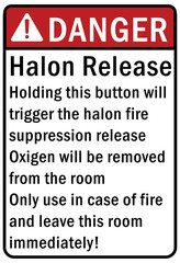 Fire emergency sign Halon release