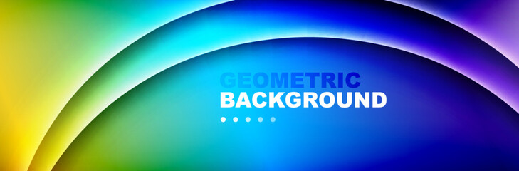 Wavy lines, technology digital template with shadows and lights on gradient background. Trendy simple fluid color gradient abstract background with dynamic wave shadow lines effect