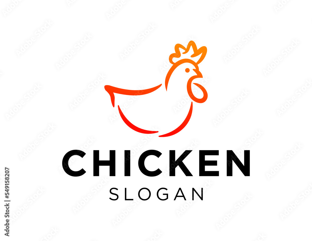 Poster logo about chicken on white background. created using the coreldraw application.