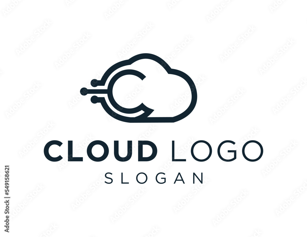 Poster logo about cloud on white background. created using the coreldraw application.