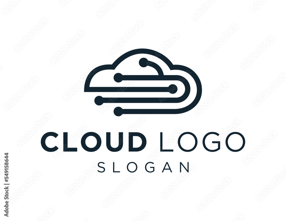 Poster logo about cloud on white background. created using the coreldraw application.
