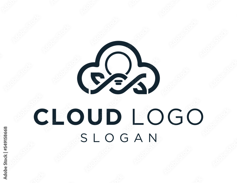 Poster logo about cloud on white background. created using the coreldraw application.