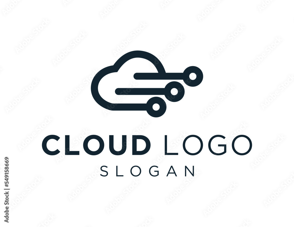 Poster logo about cloud on white background. created using the coreldraw application.