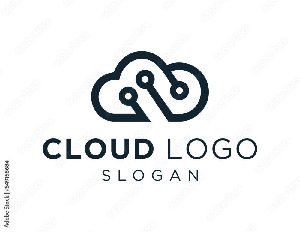 Poster logo about cloud on white background. created using the coreldraw application.