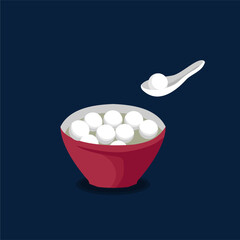 chinese rice balls tang yuan illustration vector stock
