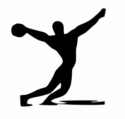Fitness company logo, athlete with ball