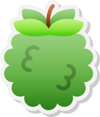Custard apple sticker icon.