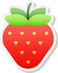 Strawberry sticker icon.