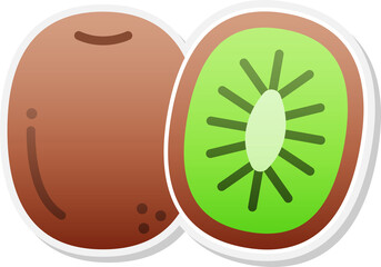 Kiwi fruit sticker icon.