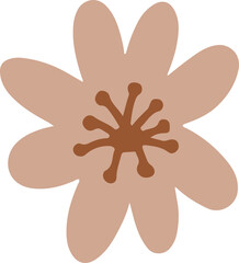 hand draw doodle flower element