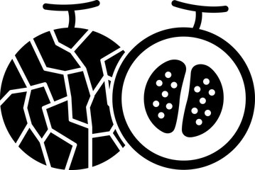 Cantaloupe glyph icon.