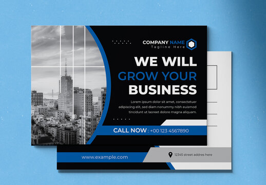 We Will Grow Your Business Post card Desgin