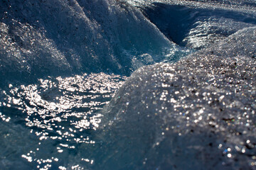 water in the glacier melting 