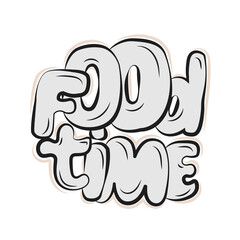 handwritten inscription food time for poster, advertising banner