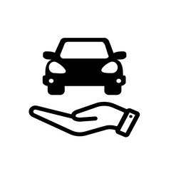 Car on a hand ( Car sharing )  icon illustration	/ png ( background transparent )
