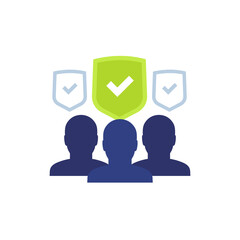 group insurance icon, flat vector