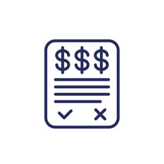 Online invoice line icon, vector