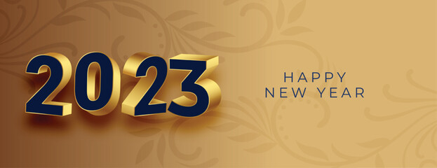 elegant 3d 2023 text on new year greeting banner