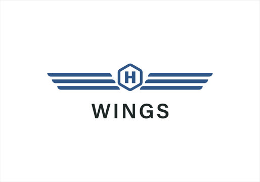 Wings Logo abstract design vector template Wings Logo. Aircraft Wings Logo icon