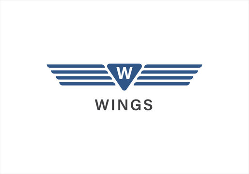 Wings Logo abstract design vector template Wings Logo. Aircraft Wings Logo icon