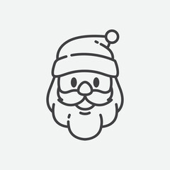 Santa Claus icon. Santa Claus face in flat design. Christmas card template. Santa claus face beard. Christmas vector illustration