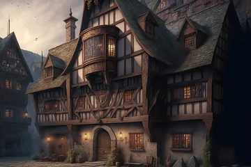 Fotobehang AI generated image of a fairy-tale tavern somewhere in Europe   © Amith
