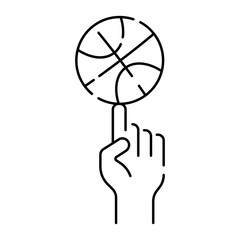 Basketball line icon. Vector sign sport symbol league isolated