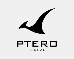 Pterosaurs Pteranodon Pterodactyl Dinosaurs Jurassic Flat Silhouette Fly Abstract Vector Logo Design © sore.studios