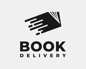 Obraz premium Book Library Literature Bookstore Dictionary Journal Delivery Motion Fast Dynamic Vector Logo Design