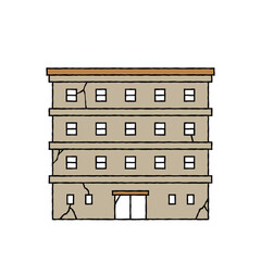 老朽化したマンションのイラスト