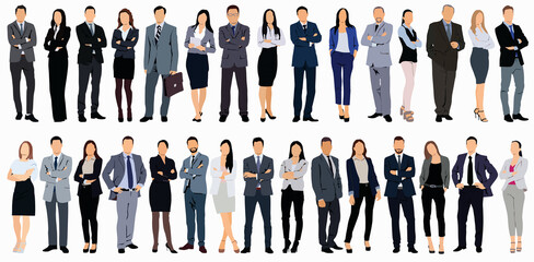 Illustration of Collection of business people