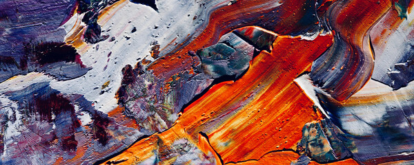 Color texture. Hand drawn oil painting on canvas. Abstract art background. Modern, contemporary art. Colorful canvas. Wall decor background	