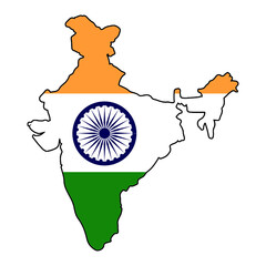 India Map With Flag