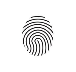 Fingerprint vector sign. Fingerprint line icon.