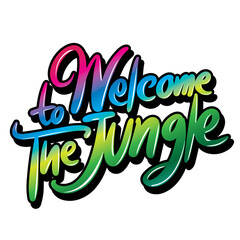 Free handwritten characters, text "Welcome to The Jungle"