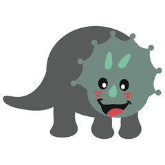 Triceratops Hand Drawn Childish illustration