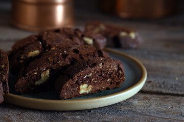 chocolate chip cookies biscotti dessert on the table