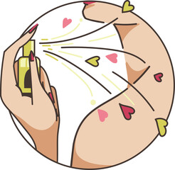 spray yourself with perfume