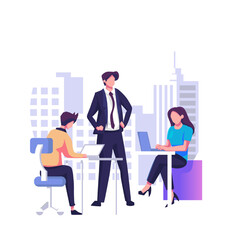 Workplace culture flat style illustration design