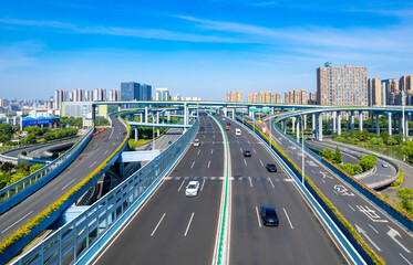 Fototapeta premium Dongyuan overpass, Ningbo, Zhejiang province, China