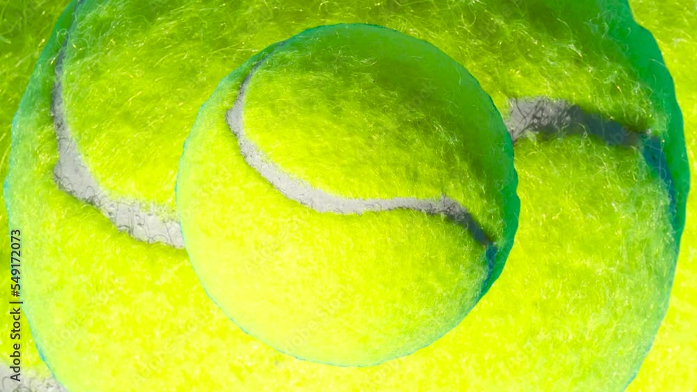 Poster seamless loop zooming tennis balls background. sport balls in seamless loop animation. endless activ