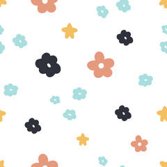 vector illustration with colorful plants, pattern. for fabric, packaging, textile, wallpaper, apparel.