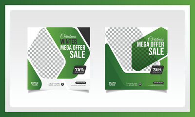 winter Fashion sale banner or fashion sale social media post template design