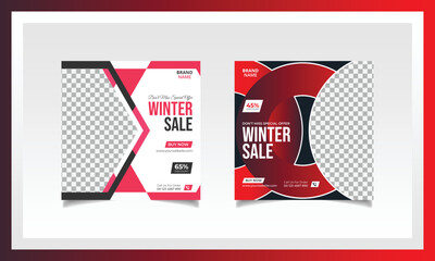 Winter Sale fashion Social Media post Templates