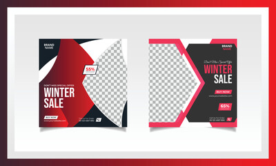 Winter Sale fashion Social Media post Templates