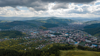 Gorno-Altaysk city from a bird's-eye view