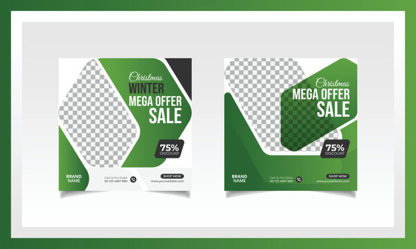 winter Fashion sale banner or fashion sale social media post template design